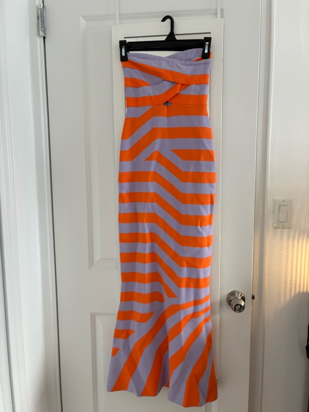 The Wolfe Gang Orange and Lilac Aude Dress